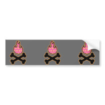 Argyle Flame and Crossbones bumper stickers by doonidesigns Argyle Flame and Crossbones bumper stickers