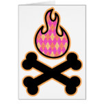 Argyle Flame and Crossbones Greeting Cards