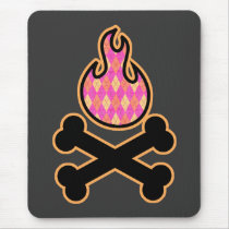Argyle Flame and Crossbones Mouse Pads