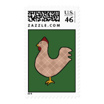 Argyle Folk Art Rooster Postage Stamp