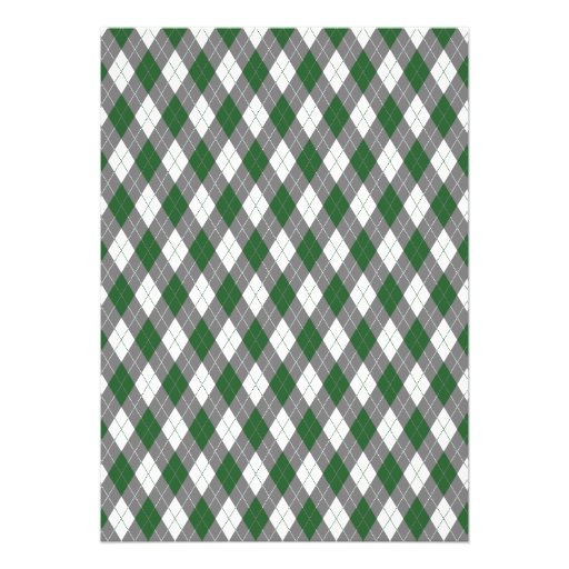 Argyle Golfball Golfing Green Monogram Wedding Personalized Invites