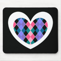 Argyle heart mousepads