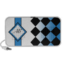 Argyle Initials Blue Doodle Speaker speakers