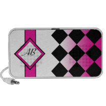 Argyle Initials Fuchsia Doodle Speaker speakers