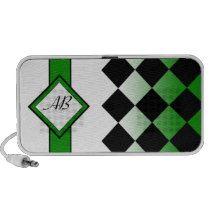 Argyle Initials Green Doodle Speaker speakers