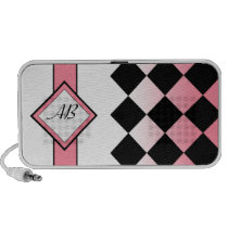 Argyle Initials Pink Doodle Speaker speakers