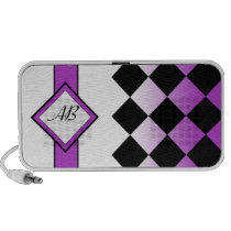 Argyle Initials Purple Doodle Speaker speakers