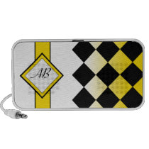 Argyle Initials Yellow Doodle Speaker speakers