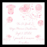 Argyle - It's A Girl New Baby Announcement Poster