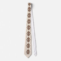 Argyle pattern necktie - Brown