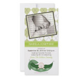 Argyle Pea in a Pod Baby Birth Announcement: lime Photo Greeting Card