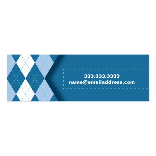 Argyle Skinny Business Card (back side)