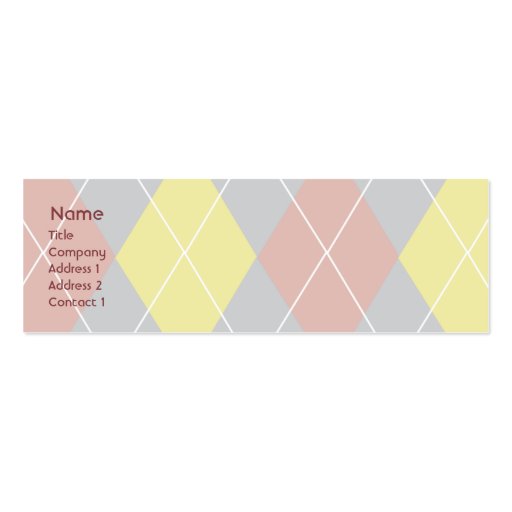 Argyle - Skinny Business Card Templates (front side)