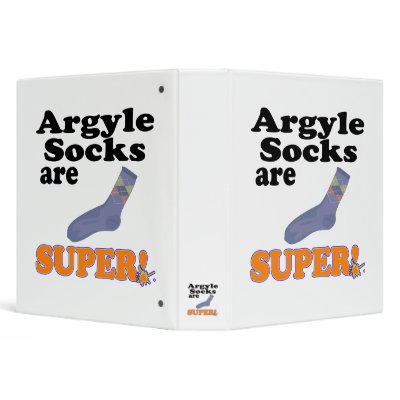 argyle socks are super 3 ring binder by super_shop