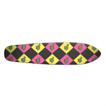 Argyle turtle pattern on black skateboard
