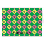 Argyle turtle pattern on green card