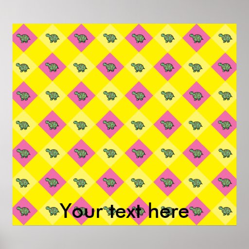 Argyle turtle pattern on yellow print