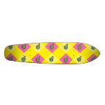 Argyle turtle pattern on yellow skate board