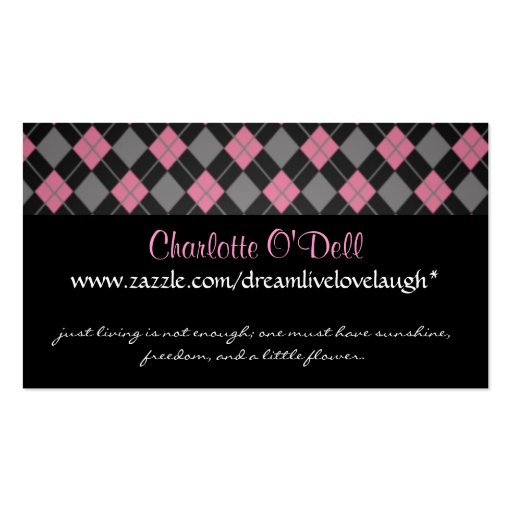 argyle; website marketing business cards (front side)