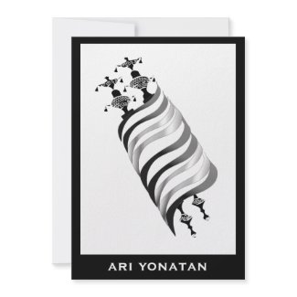Ari Yonatan Torah Bar Mitzvah Invitation Black invitation