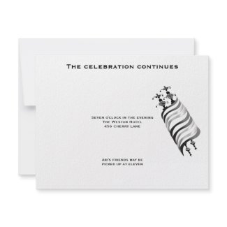 Ari Yonatan Torah Bar Mitzvah Invitation Reception invitation