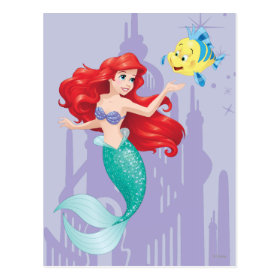 Ariel and Flounder Postcard