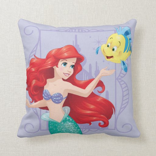 Ariel And Flounder Throw Pillow Zazzle