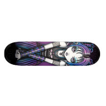Ariel Gothic Big Eyed Emo Angel Custom Skate Board