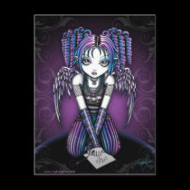 Ariel Gothic Knealing Fairy Postcard