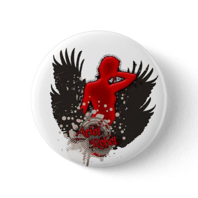 Ariel Rebel Flying logo - button by ArielRebel