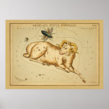 Aries and Musca - Vintage Sign of the Zodiac Image Poster