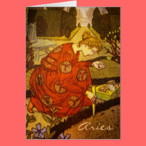 "Aries" Astrology Sign Card