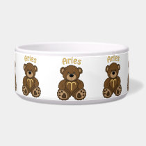 Aries Astrology Teddy Bear Pet Bowl pet bowls