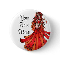 Aries Belly Dancer Pinback Buttons