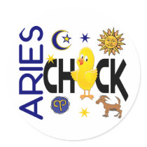 Aries Chick 1 Round Sticker