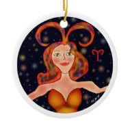 Aries Chick Art ornament