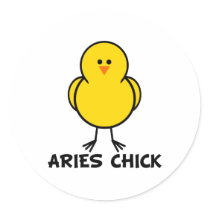 Aries Chick Round Stickers