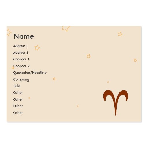 Aries - Chubby Business Card Templates (front side)