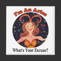 Aries Excuse Magnet by Victoreeah Aries Excuse Magnet