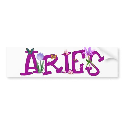 Aries Flowers Bumper Sticker by sun_signs