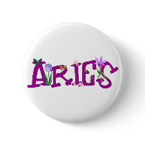 Aries Flowers buttons by sun_signs Aries Flowers buttons