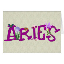 Aries Flowers Cards
