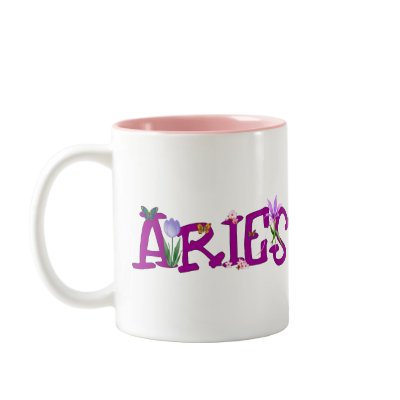 Aries Flowers Mugs by sun_signs