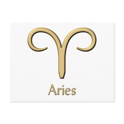 Aries Gold Symbol postcards by zodiacgifts