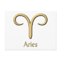 Aries Gold Symbol postcards by zodiacgifts Aries Gold Symbol postcards