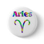 Aries Rainbow Pinback Button