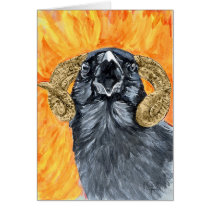 Aries Raven watercolor Greeting Card
