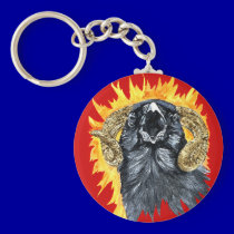 Aries Raven watercolor keychains
