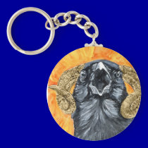 Aries Raven watercolor keychains