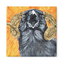 Aries Raven watercolor magnets